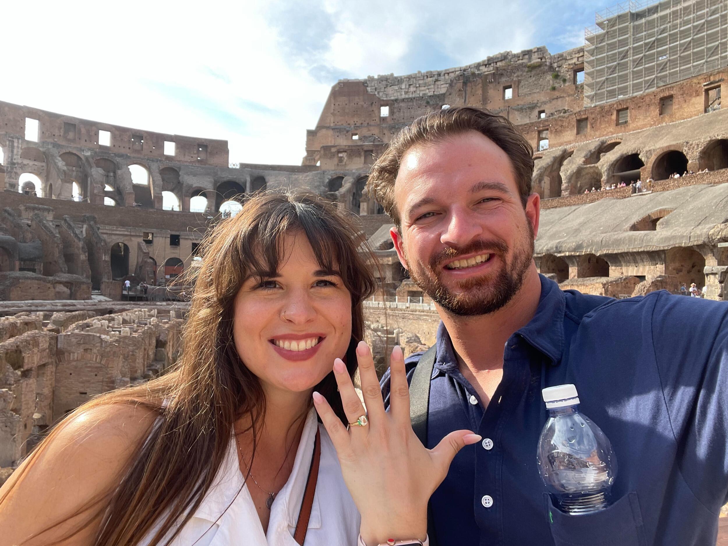 Freshly engaged in Rome!
