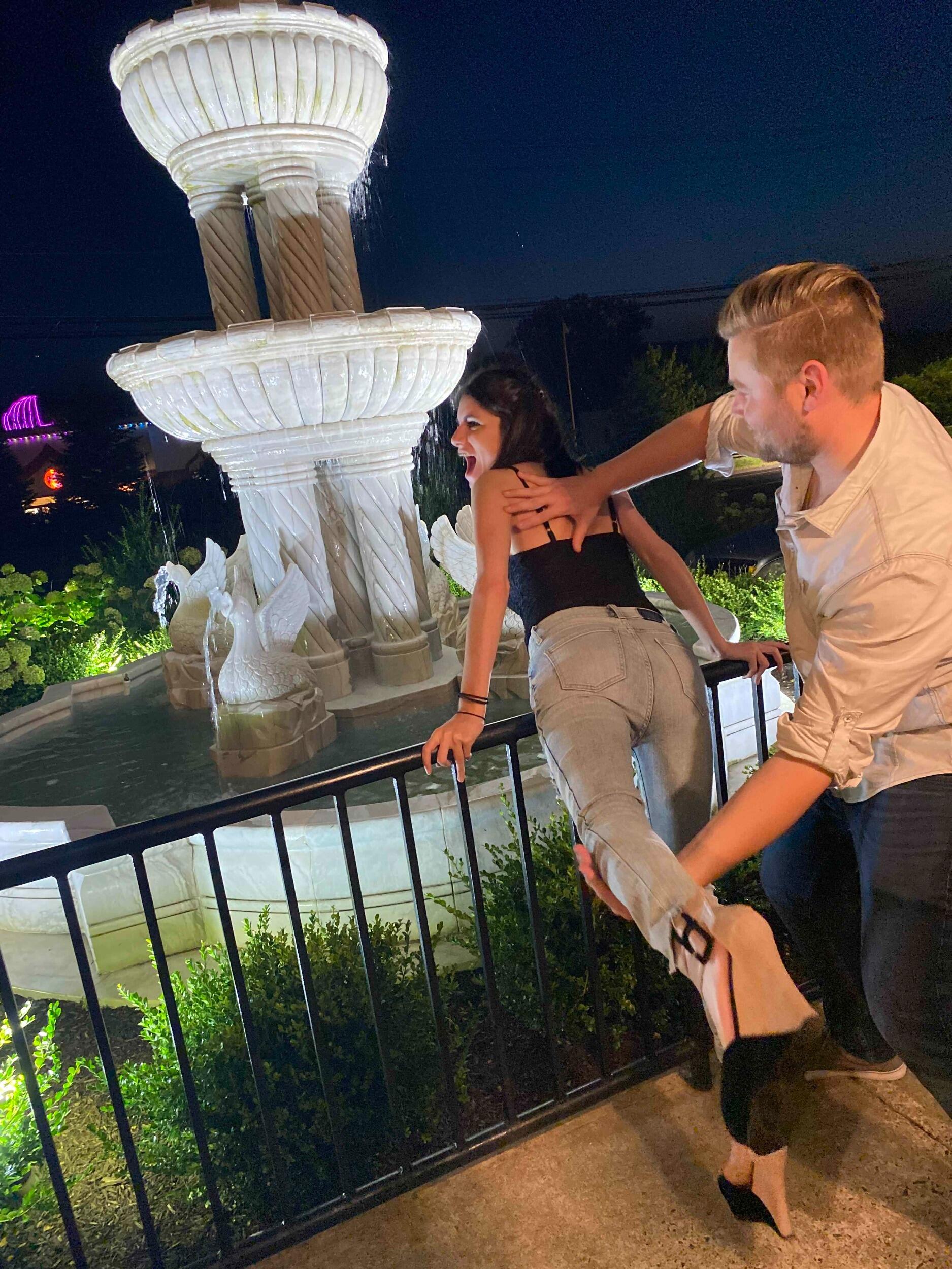 A fun night out with friends. Sometimes Kayla can be a bit of a handful, but Kyle knows just how to deal with her. 