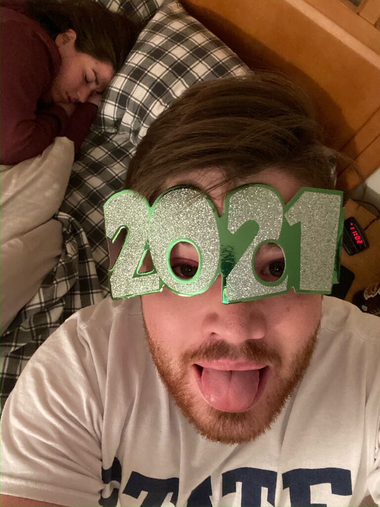 Sam, but mostly Nick celebrate New Year's Eve in State College, PA.