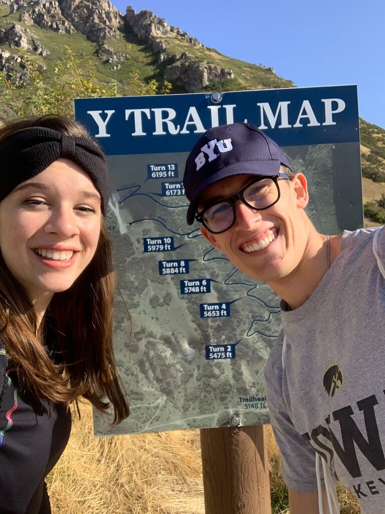 You have to Hike the Y when you visit a BYU student! The trail leads you to the top of the mountain through a beautiful aspen forest, where Luke eventually proposed! That picture is featured farther down this timeline.