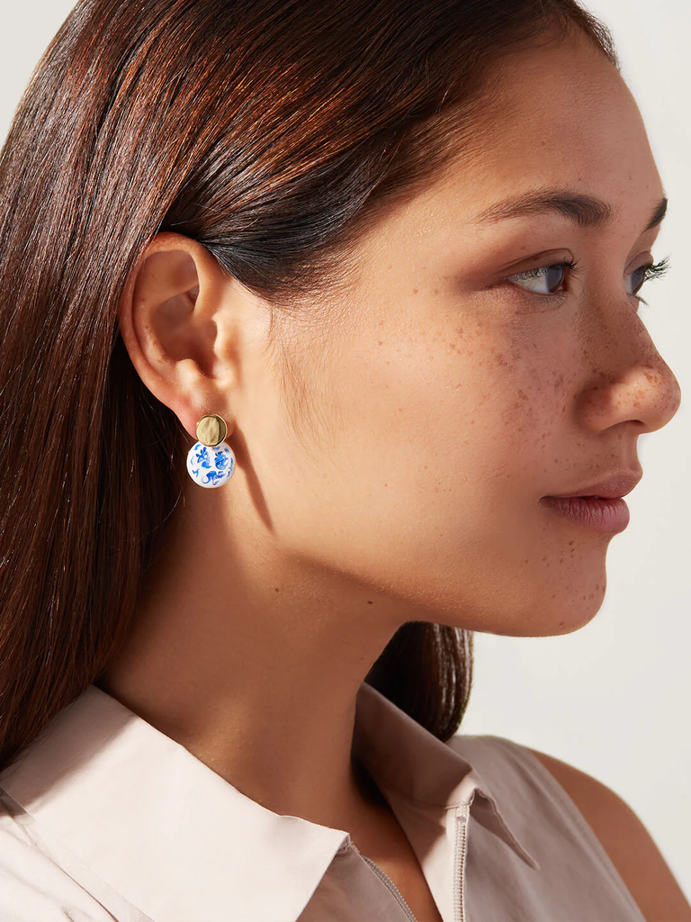 Hand-Painted Enamel Earrings