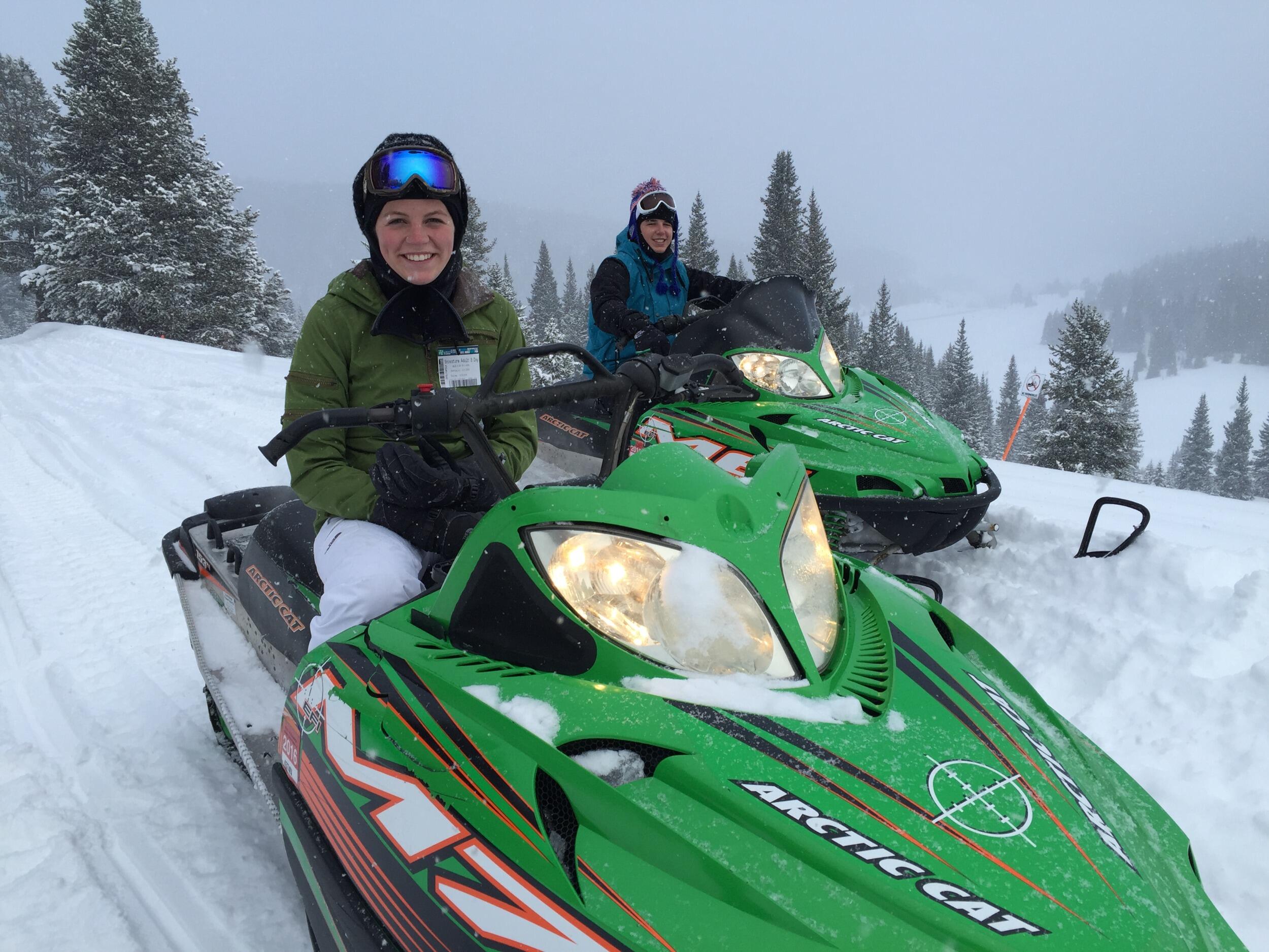 They also went on their first snowmobile excursion together and they have gone skiing and snowmobiling every other year since. 