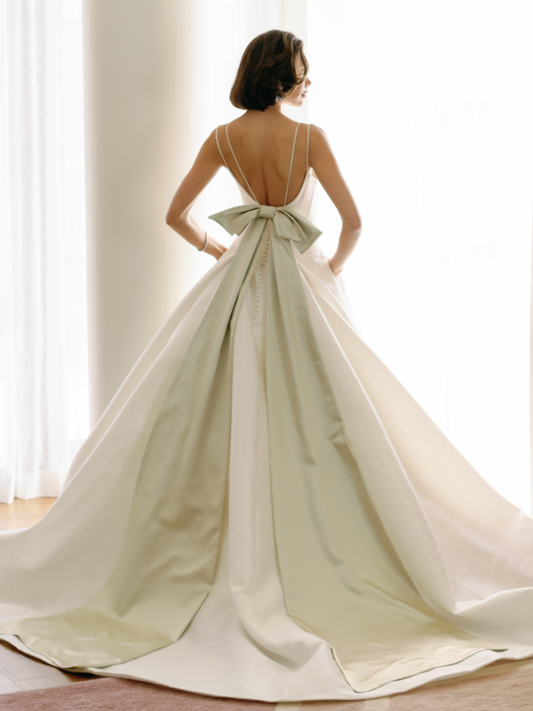 Chic and Simple Ballgown with Tulle Bow