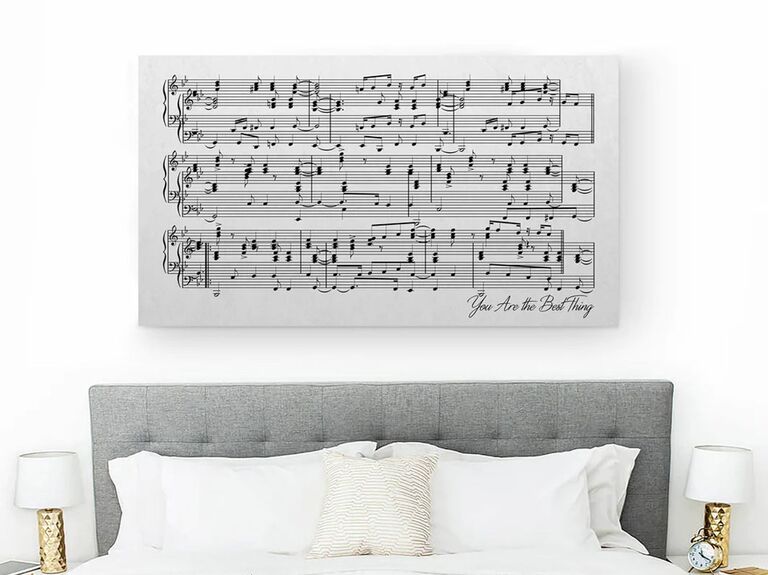 Sheet music canvas art 45th wedding anniversary gift