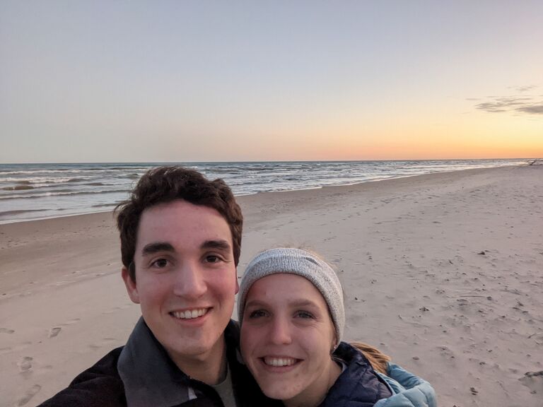 The following school year, I was thrilled to discover that Maggie would be student teaching in Manitowoc, only an hour away from Seminary. I visited her nearly every weekend that I could. This picture was taken at Kohler-Andre State Park on one of our many meet-ups.