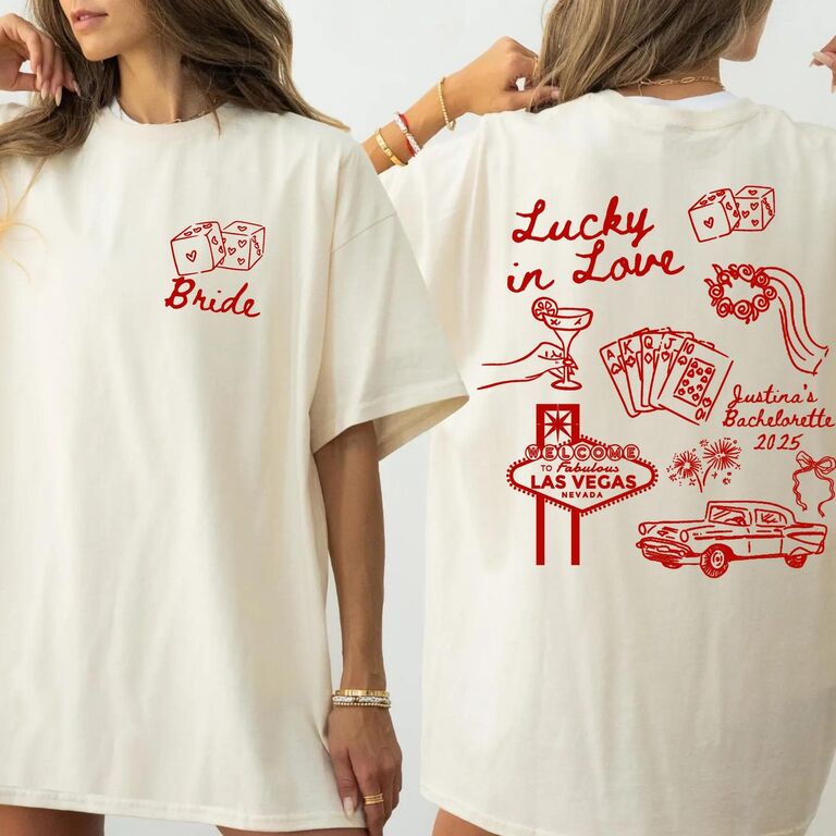 Lucky in love bachelorette shirt