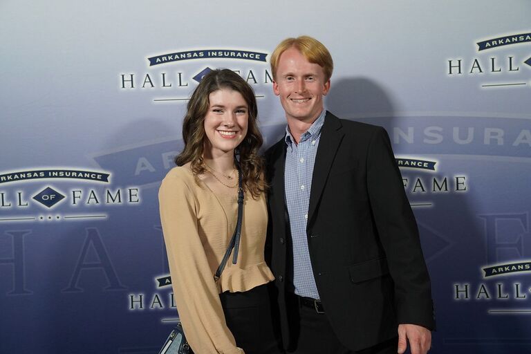 Started officially dating on October 14th and Daniel and I were invited to attend the Arkansas Hall of Fame Insurance Banquet. This was our first time to dress up and go out together. It was so much fun! 