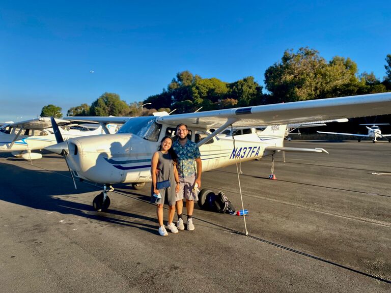 Cameron's first flight lesson. 