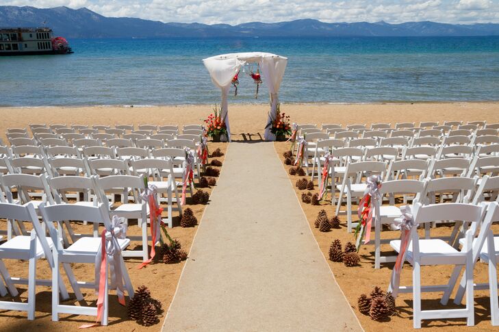 Lake Tahoe Waterfront Beach Wedding Ceremony