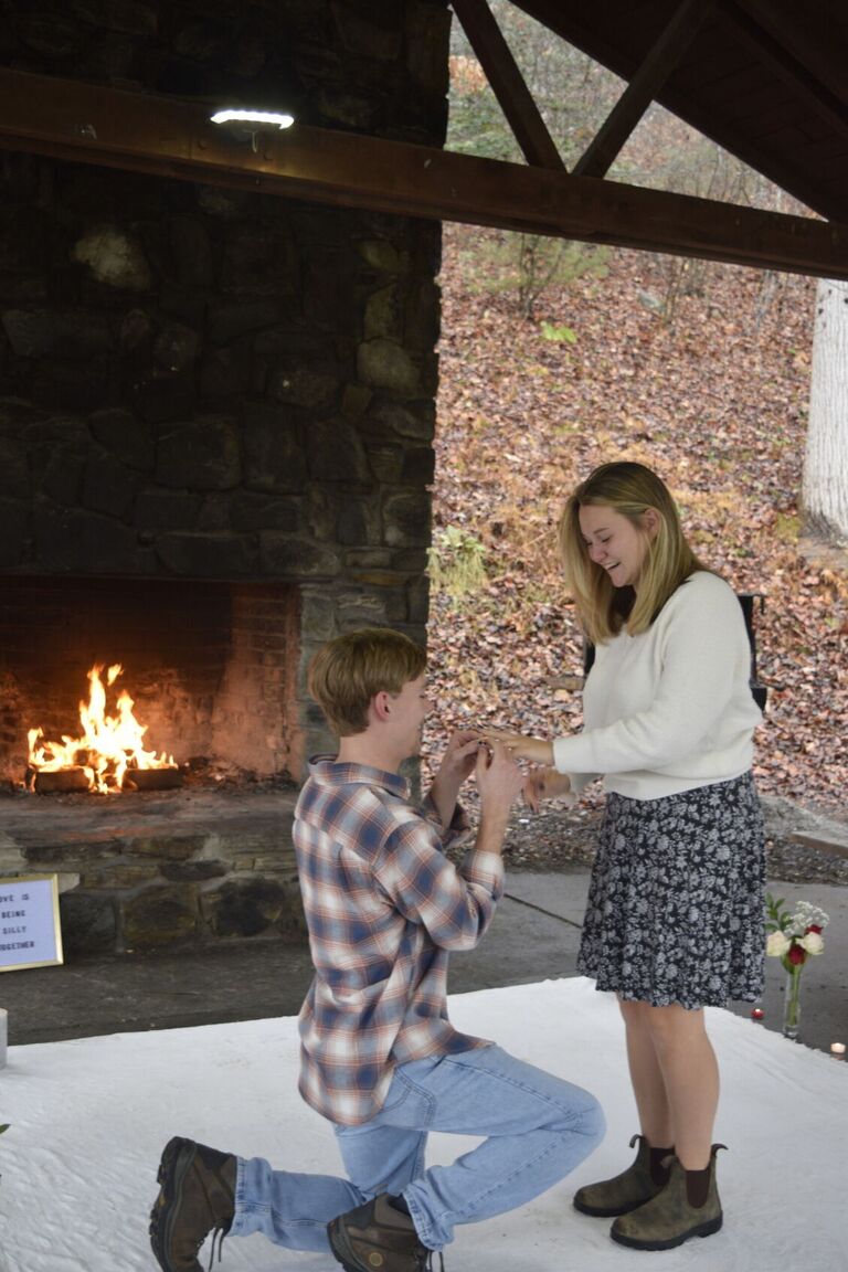 WE ARE ENGAGED! Somewhat of a surprise... we were engaged at the softball pavilion on WCU's campus.