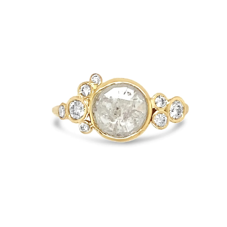 14K Gold Oval Diamond Cluster Engagement Ring – David's House of Diamonds