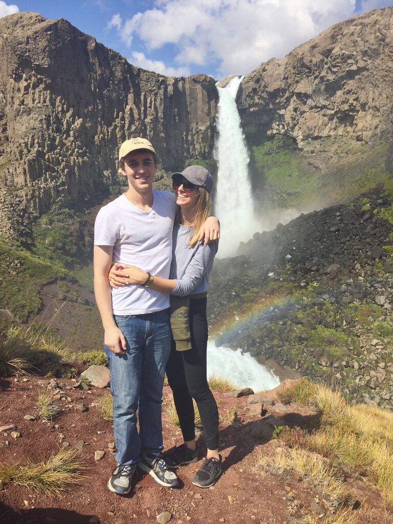 We went on our first trip together. It was a family trip to Chile to visit Aidan's little brother, Finn.