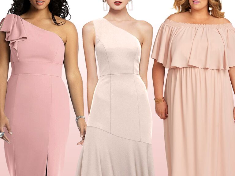 long blush pink bridesmaid dresses