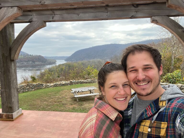 One of our first dates at Harper's Ferry Brewing Co with Zach's long time friends.