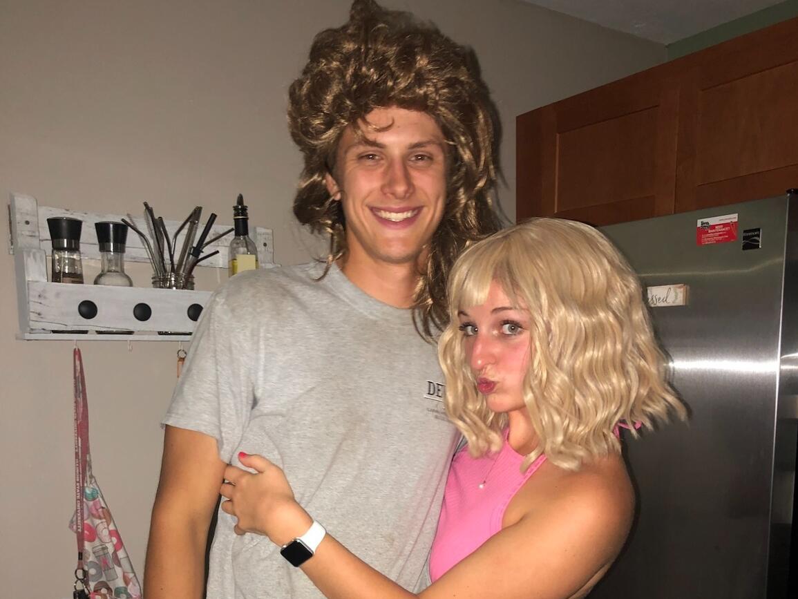 Will living out his mullet dreams at Meg's 20th bday party