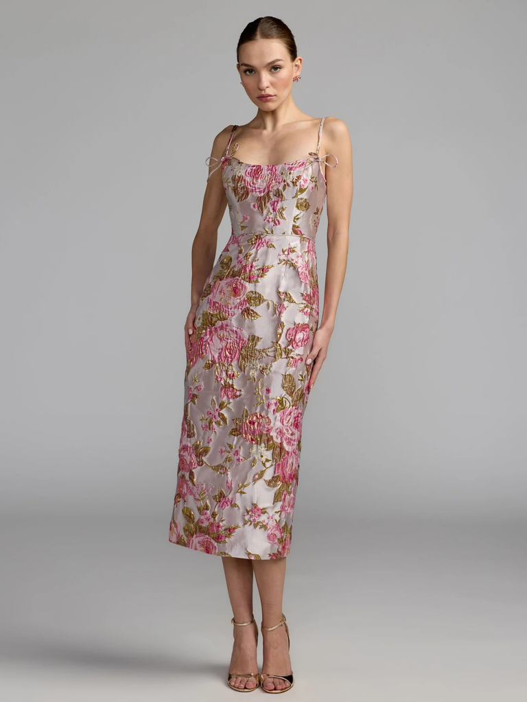Mac Duggal petite floral midi dress