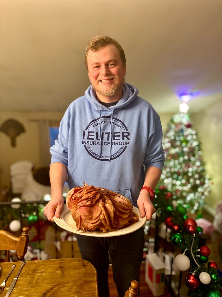 Jack making his first Christmas Dinner at the O'Connor's because Megan's family was sick with the flu. 