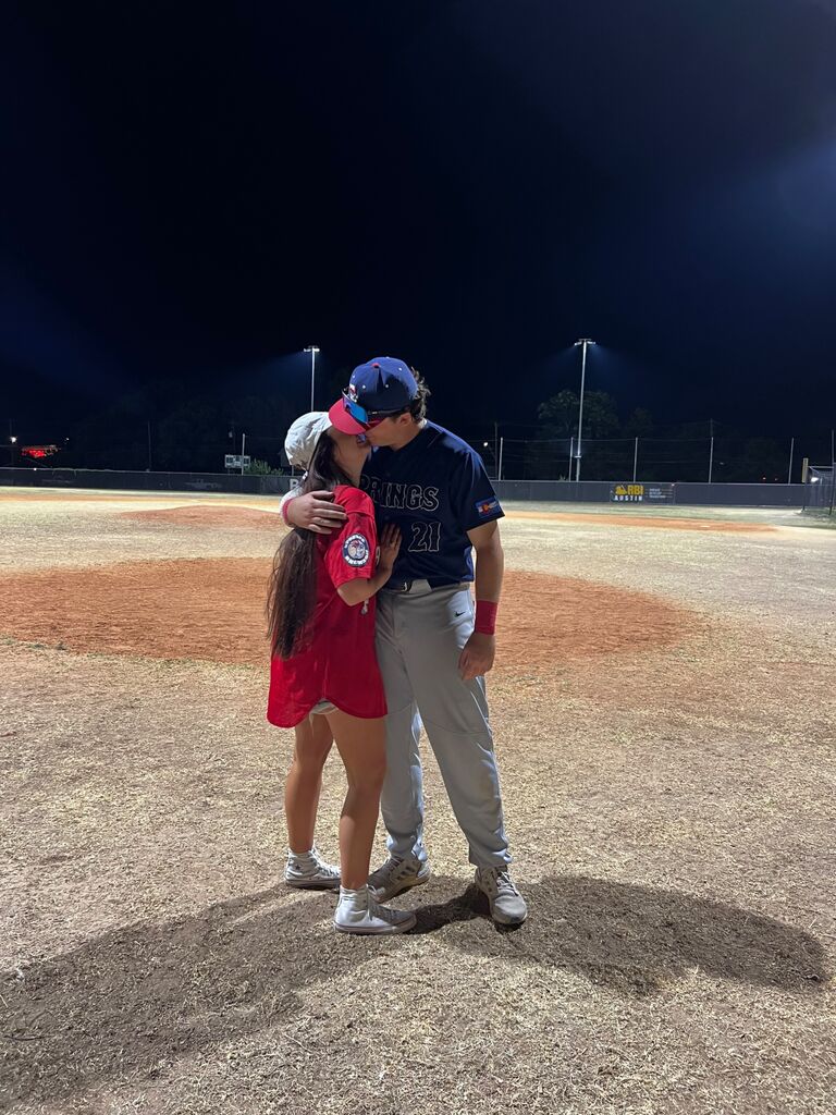 Reva’s first time watching Mike play Baseball in person