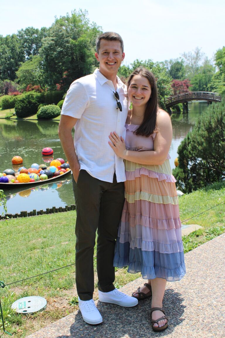 Happily engaged at the Missouri Botanical Gardens