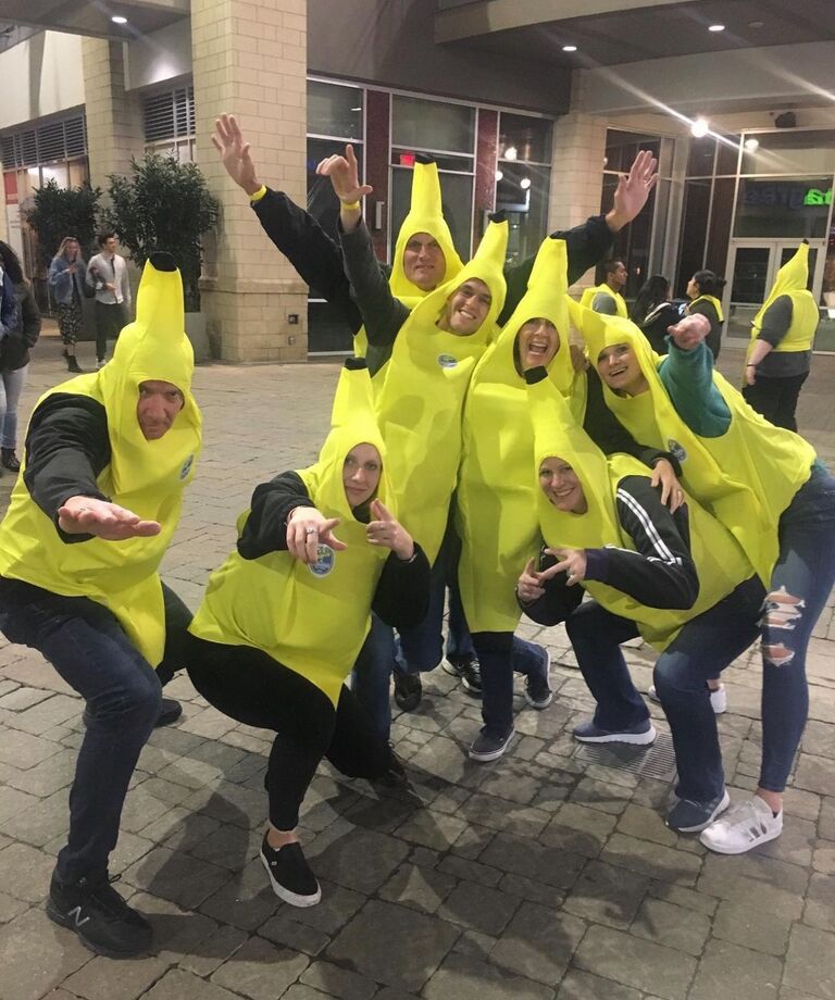 We finally got to experience the Banana Bar Crawl together ...this time with the whole family! Fun Fact: Our first conversation was bonding over owning banana suits.