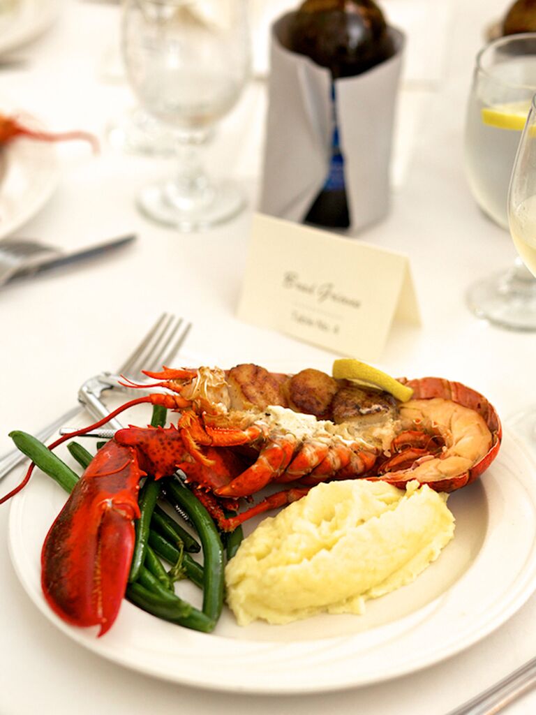 Lobster idea de cena para un entrante del banquete de bodas