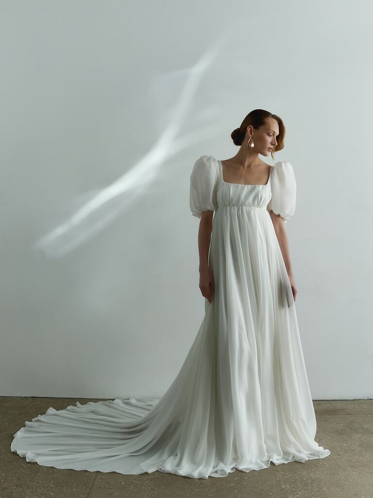 Reev Bridal square neck empire waist wedding gown