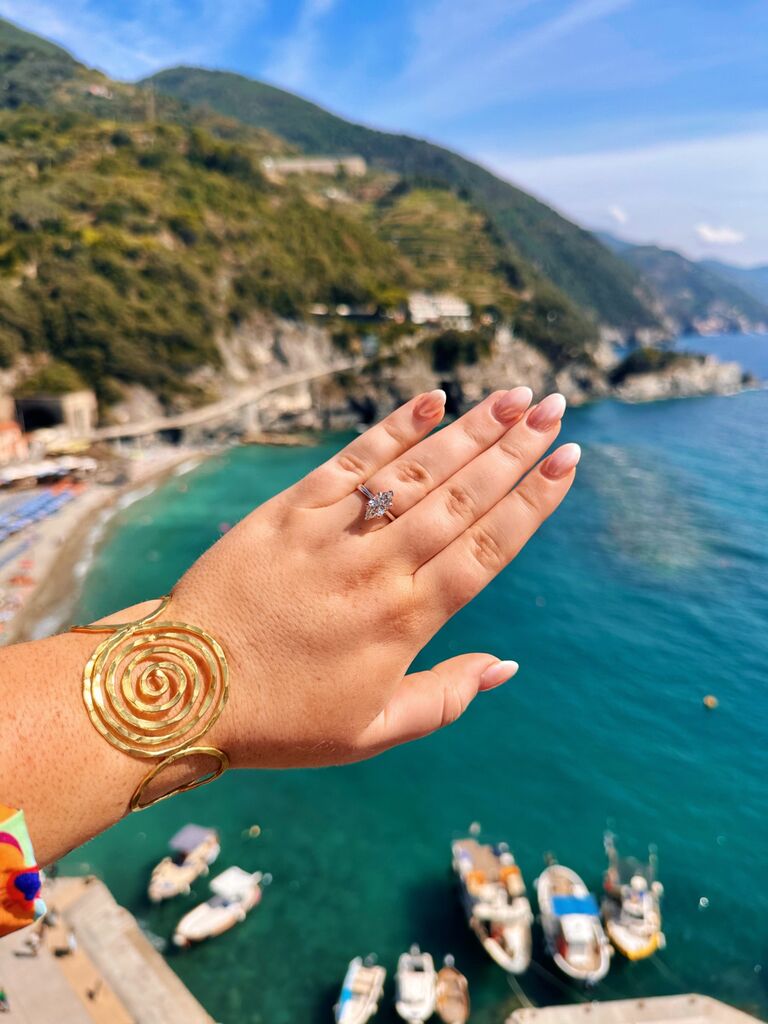 Engaged in Cinque Terre, Italy