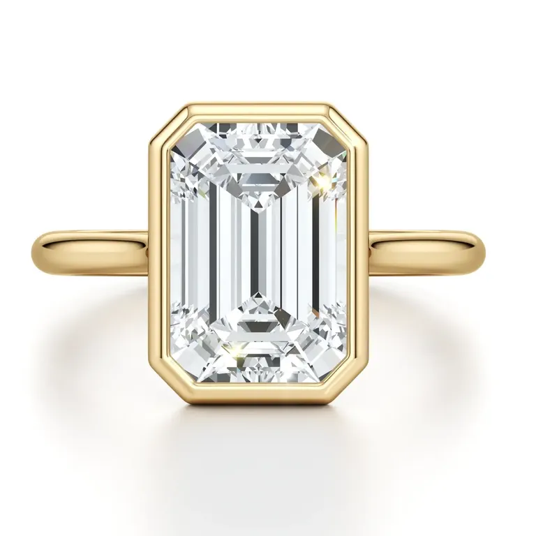 Emerald solitaire diamond engagement ring from Jean Dousset