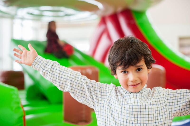 Christmas party ideas for kids - bounce house