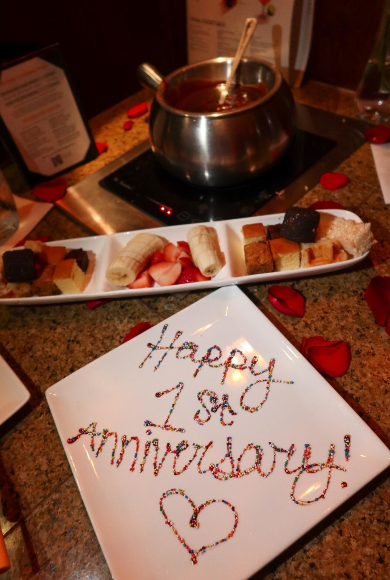 Celebrated one year together with a special date night at The Melting Pot. Looking forward to getting married and continuing our story!