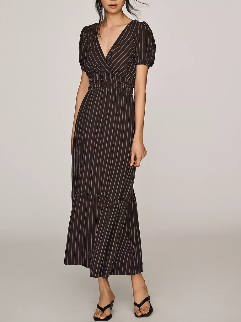 Anthropologie striped maxi bridesmaid rehearsal dinner dress