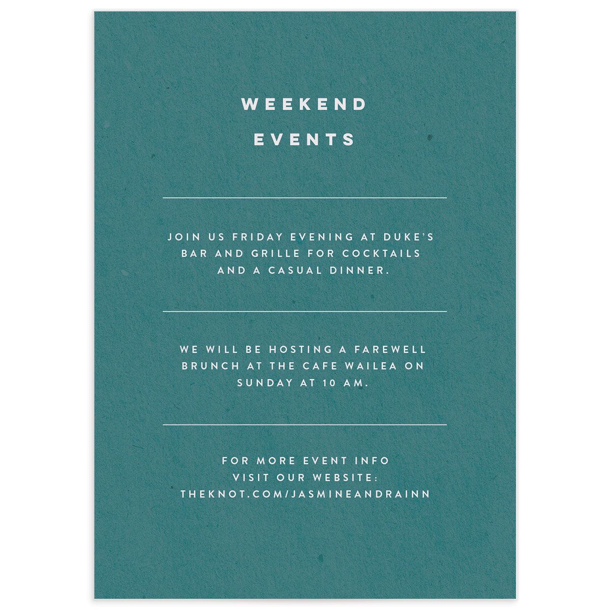 A Wedding Enclosure Card from the Modern Palm Collection