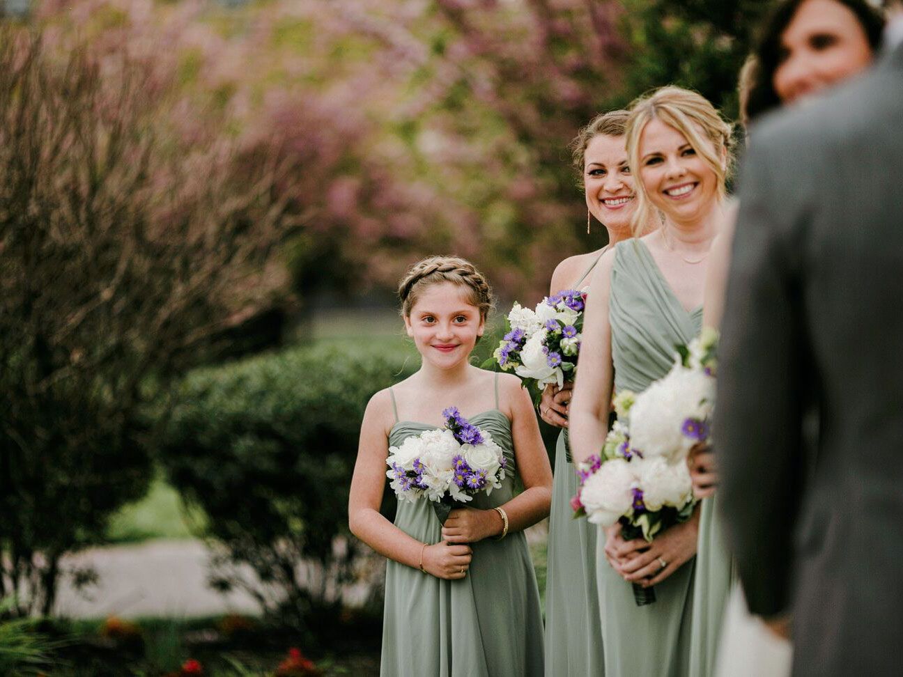 Junior bridesmaid at ceremony