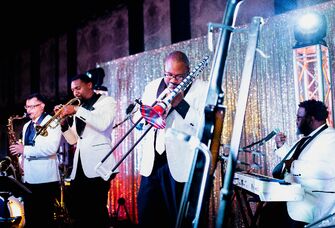 Jazz band performing at wedding reception