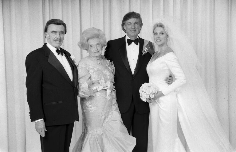 donald trump wedding to marla maples and his parents