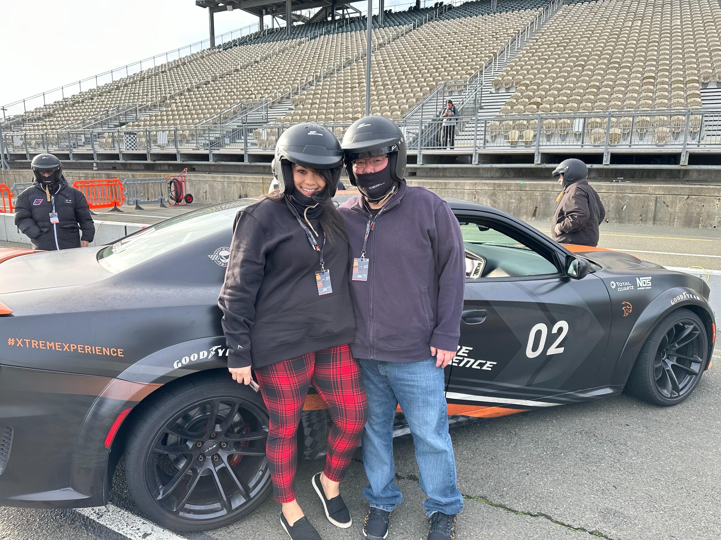 Steph's birthday gift to Steve was racing a Nissan GTR at Sonoma Raceway.
