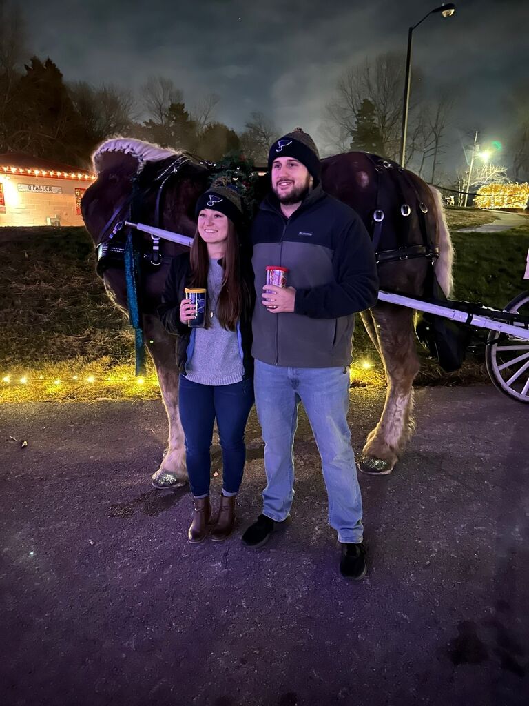 Clydesdale carriage ride Festival of Lights