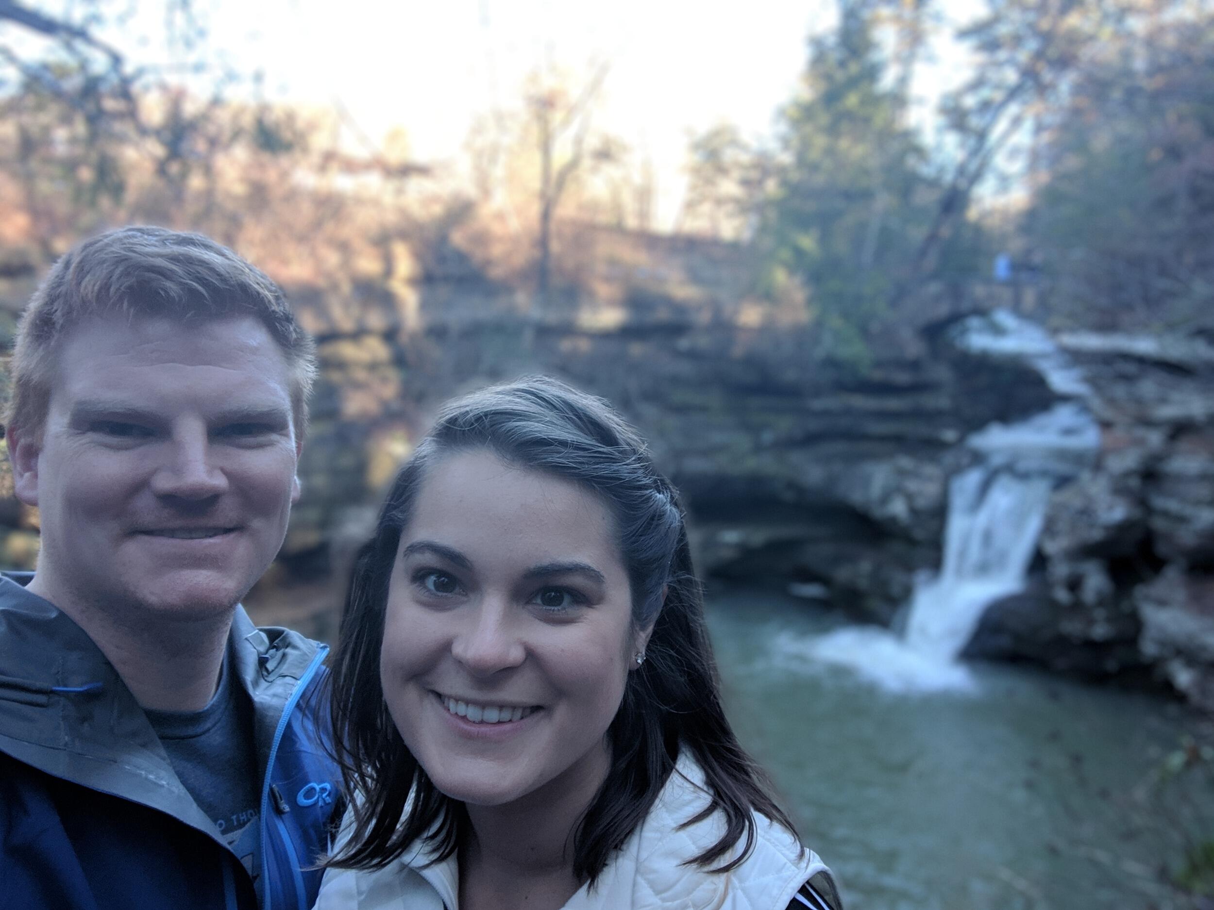 Enjoying a warm December afternoon hike in Hocking Hills after a great cabin weekend with friends