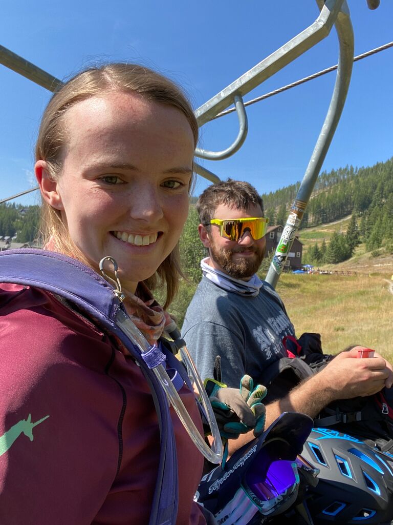 Iris got Colten into downhill biking, and he's hooked!