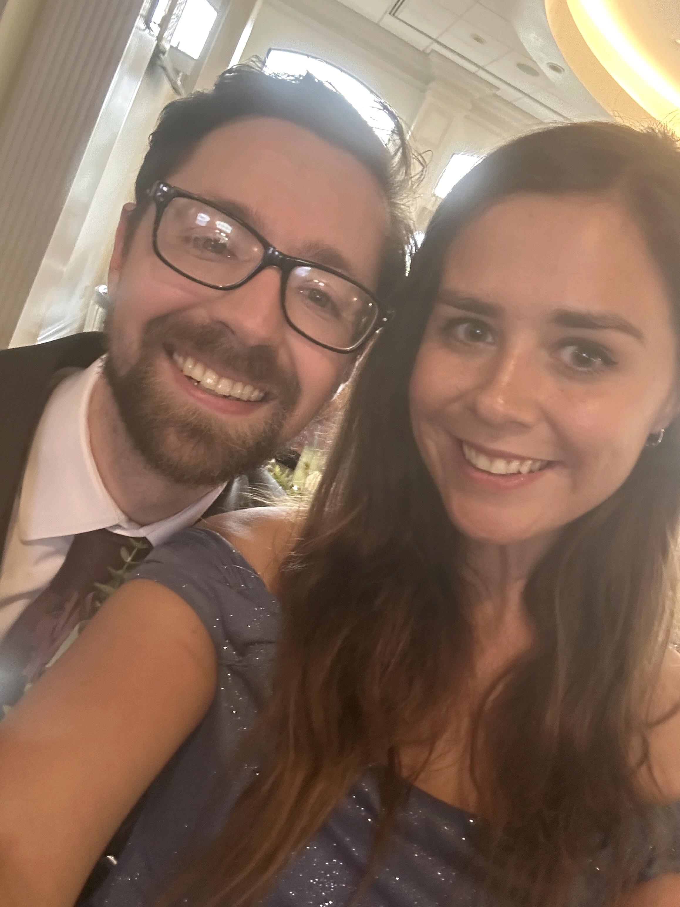 At Gregory's sister's wedding... secretly taking notes. 