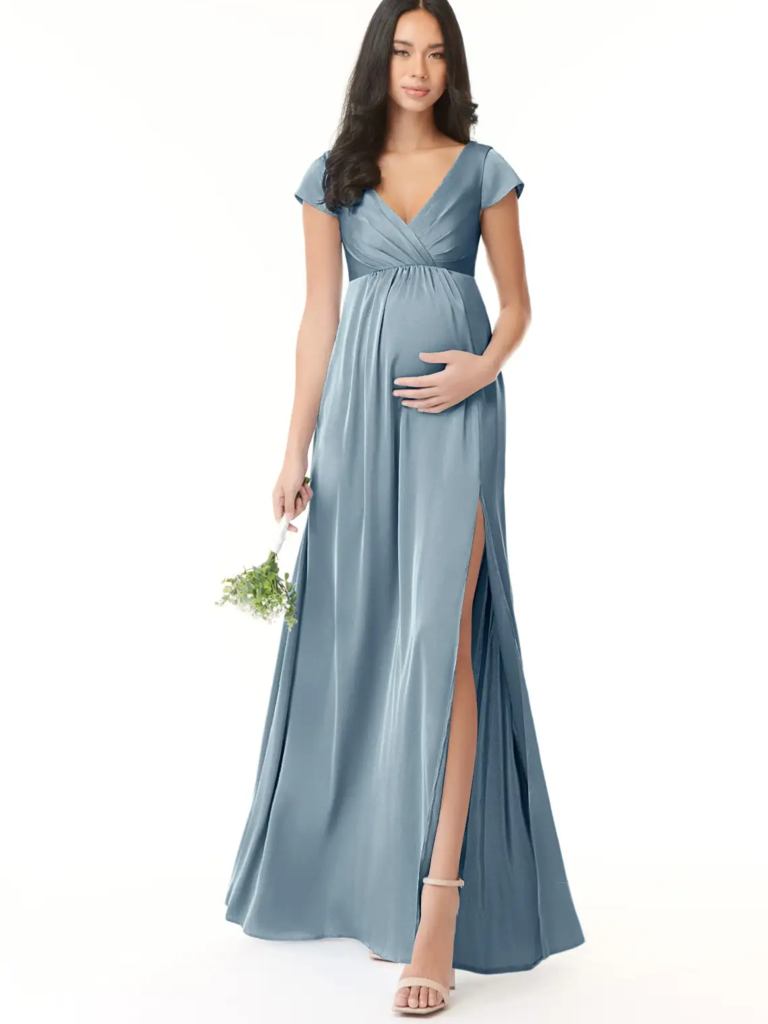 Best Maternity Bridesmaid Dresses | Black, Satin, & More