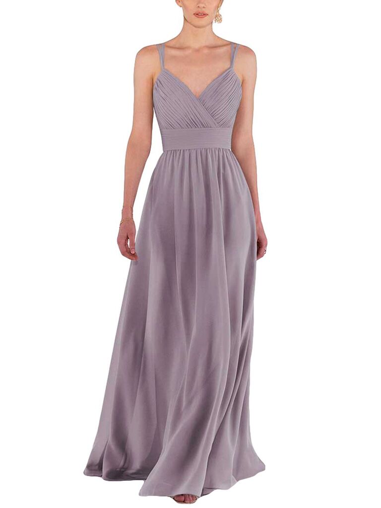 purple and gray bridesmaid dresses