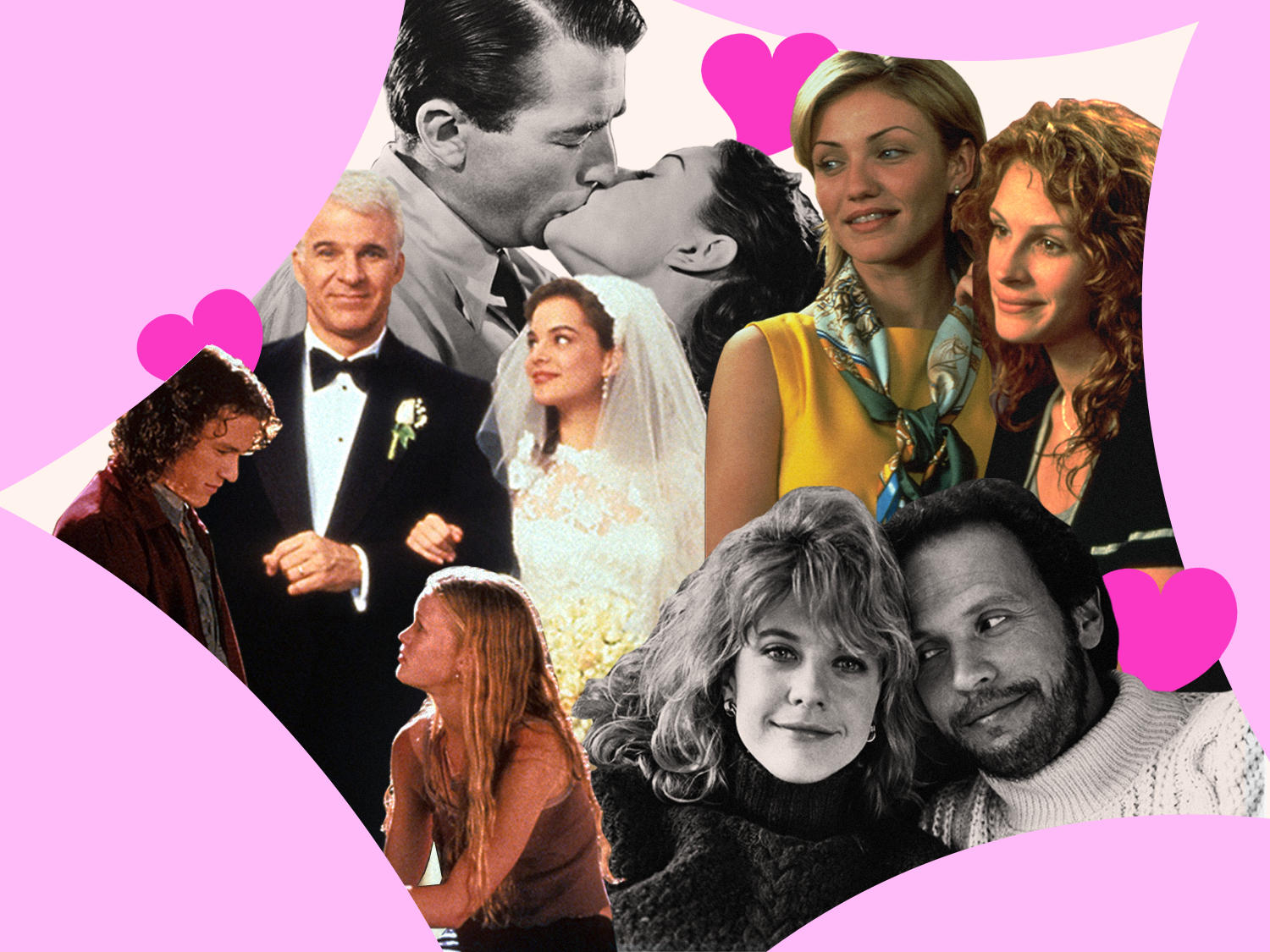 Collage of romcoms