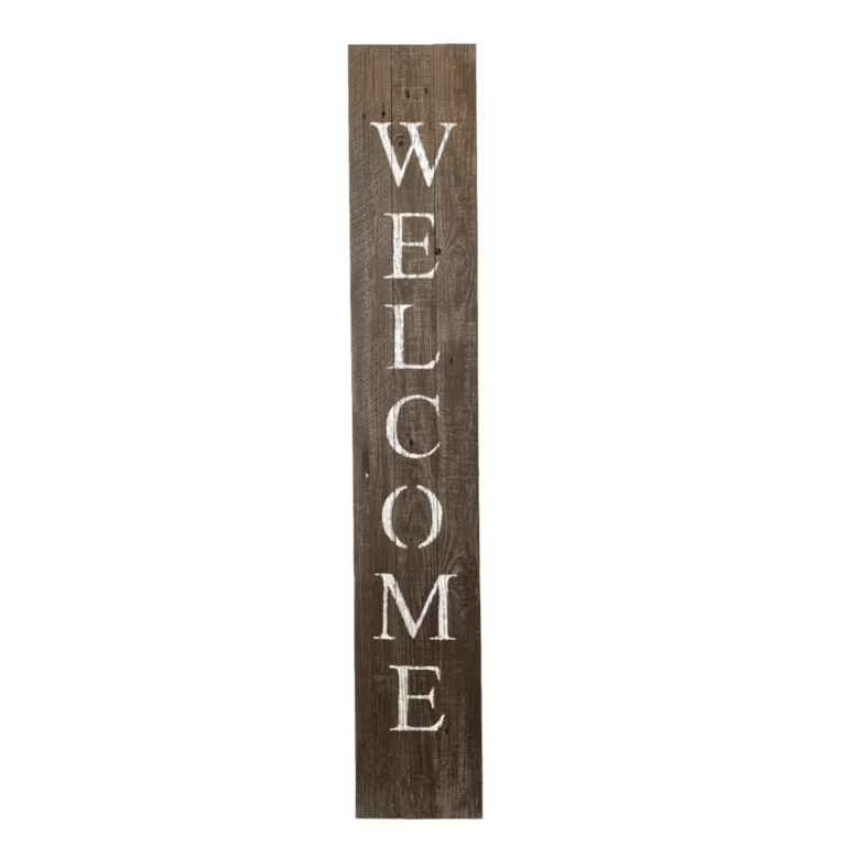 Vertical Wood Welcome Sign for Rustic Celebration