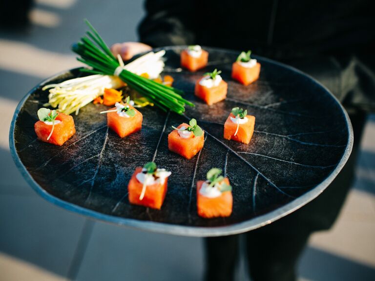 Refreshing watermelon appetizers for your wedding food ideas