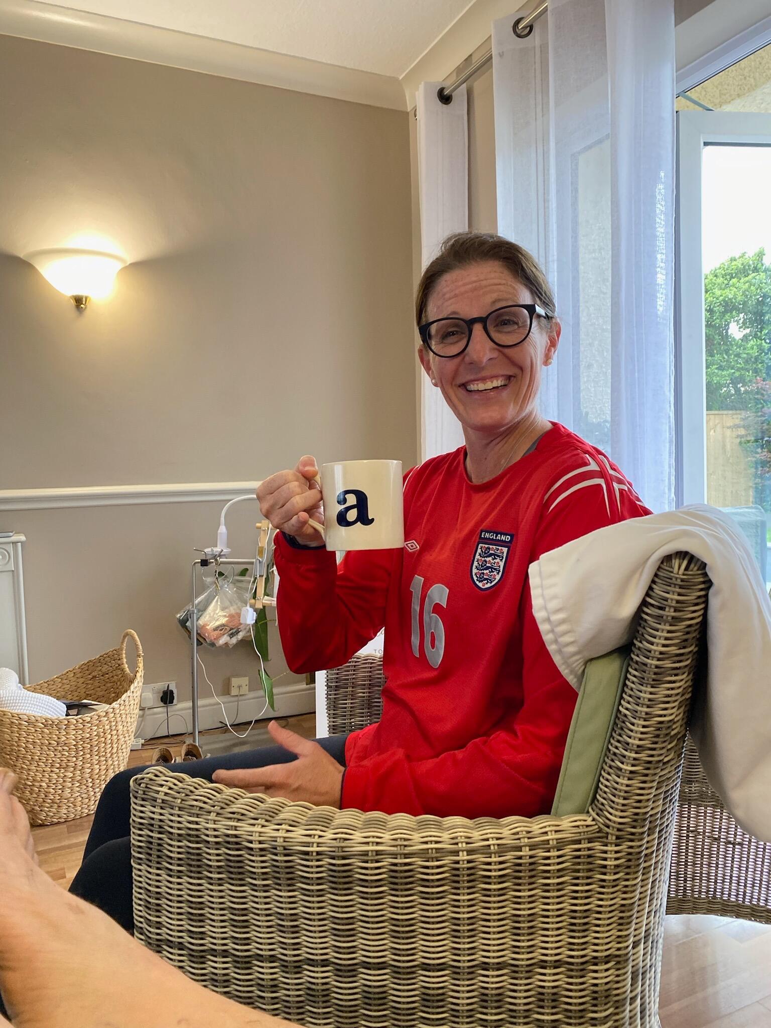 Allison also got to witness what its like to be a hopeful England supporter... only for your hopes and dreams to come crashing down... time and time again. This picture was taken before England's demise.