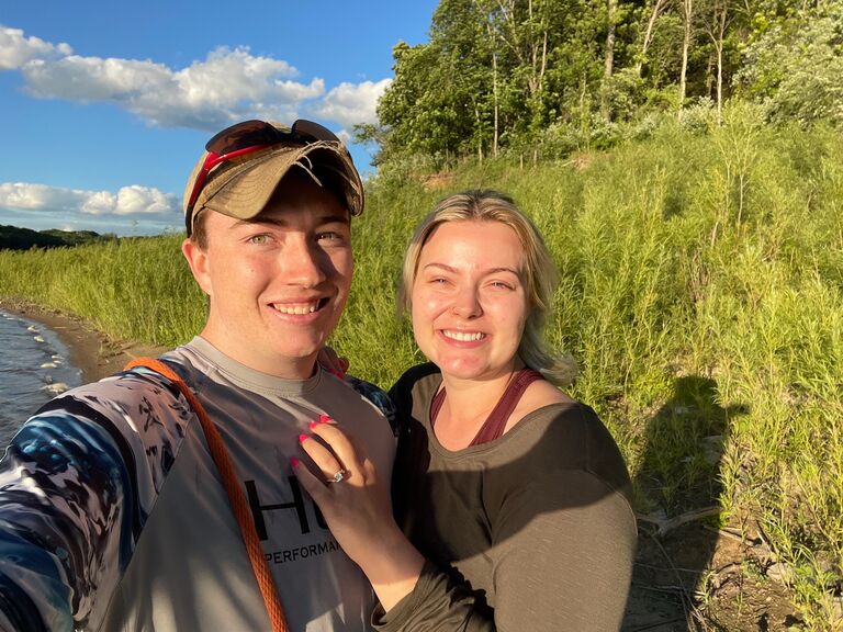 We got engaged the day before we left for Colorado. Ben proposed at sunset on Lake MacBride, where they would go on hikes and take Wesley to swim.


Lake MacBride, IA