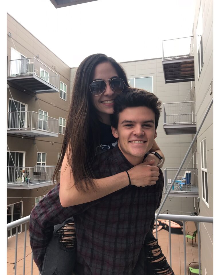 Our sophomore year we lived at the same apartment complex but different floors!  