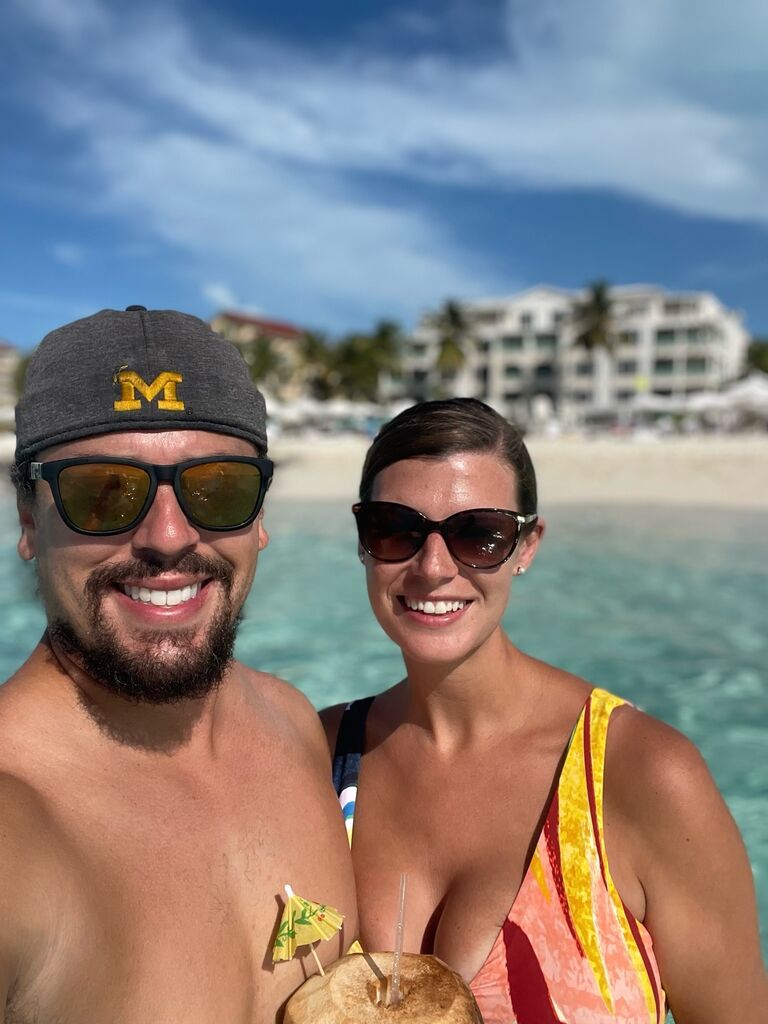 Enjoying the rays on Grace Bay