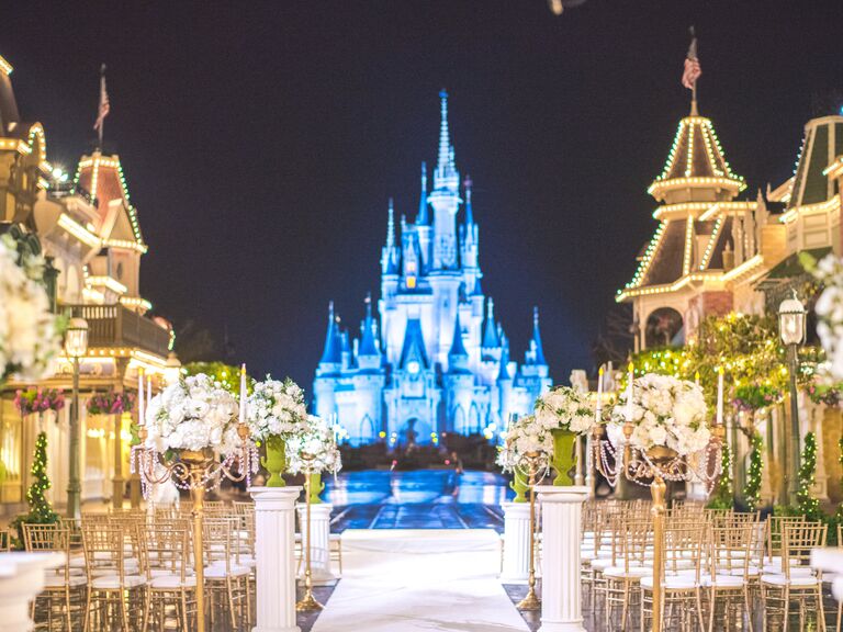 Disney Magic Kingdom wedding ceremony in the park
